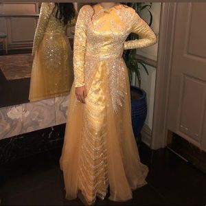 Yellow sparkle custom gown